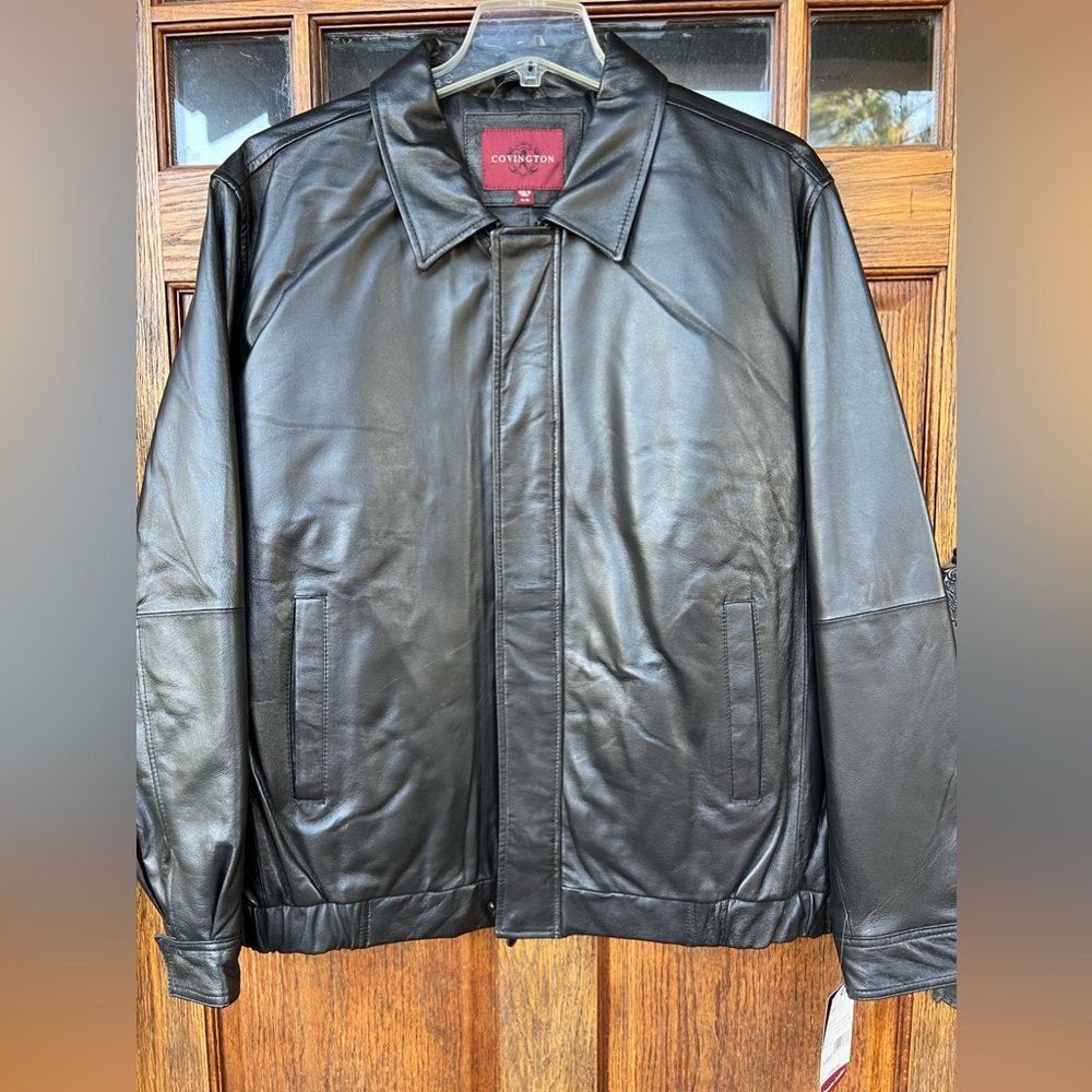 NWT Covington Mens Leather Coat Jacket XL